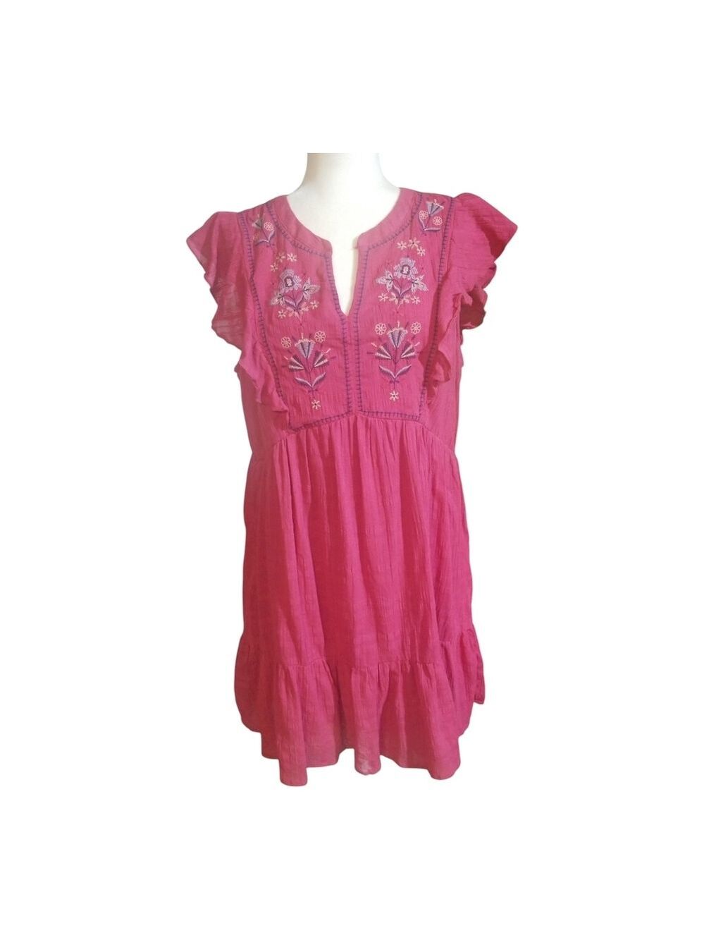 Sonoma Pink Embroidered Dress
